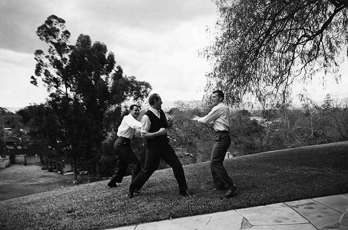 Michael, John Wayne and Patrick horsing around