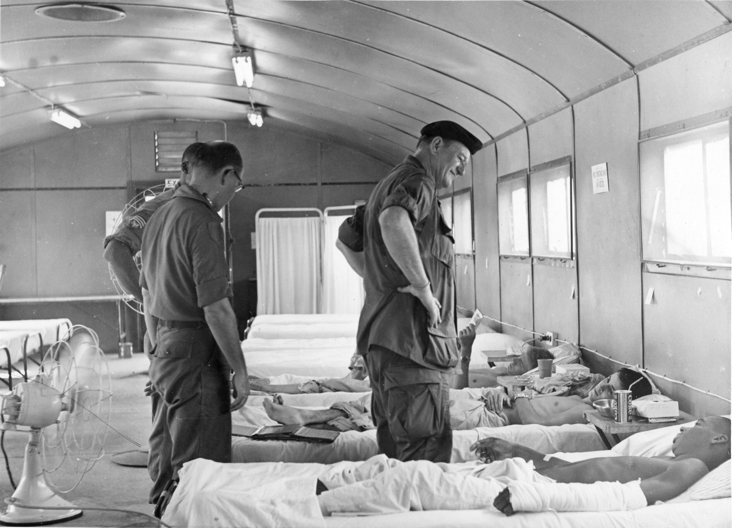The Duke in Vietnam visiting wounded soldiers during his USO Tour.