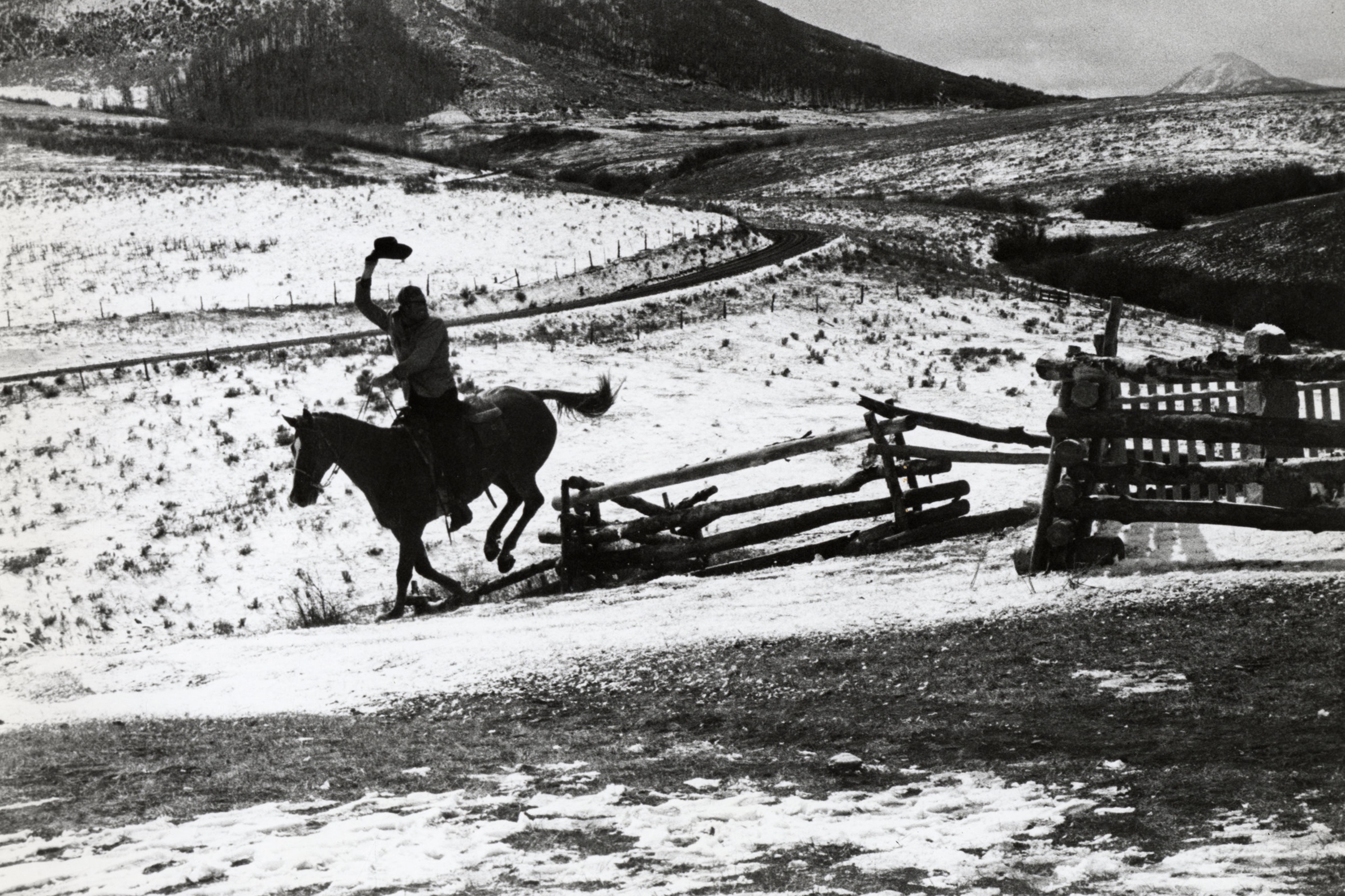 John Wayne on the set of True Grit in Ridgway, Colorado