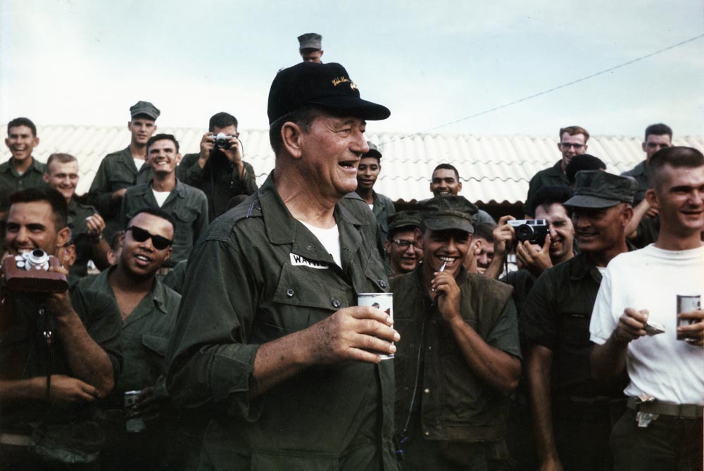 John Wayne visiting the troops in Vietnam in 1966. Photo courtesy of CPL. L. L. Atherton