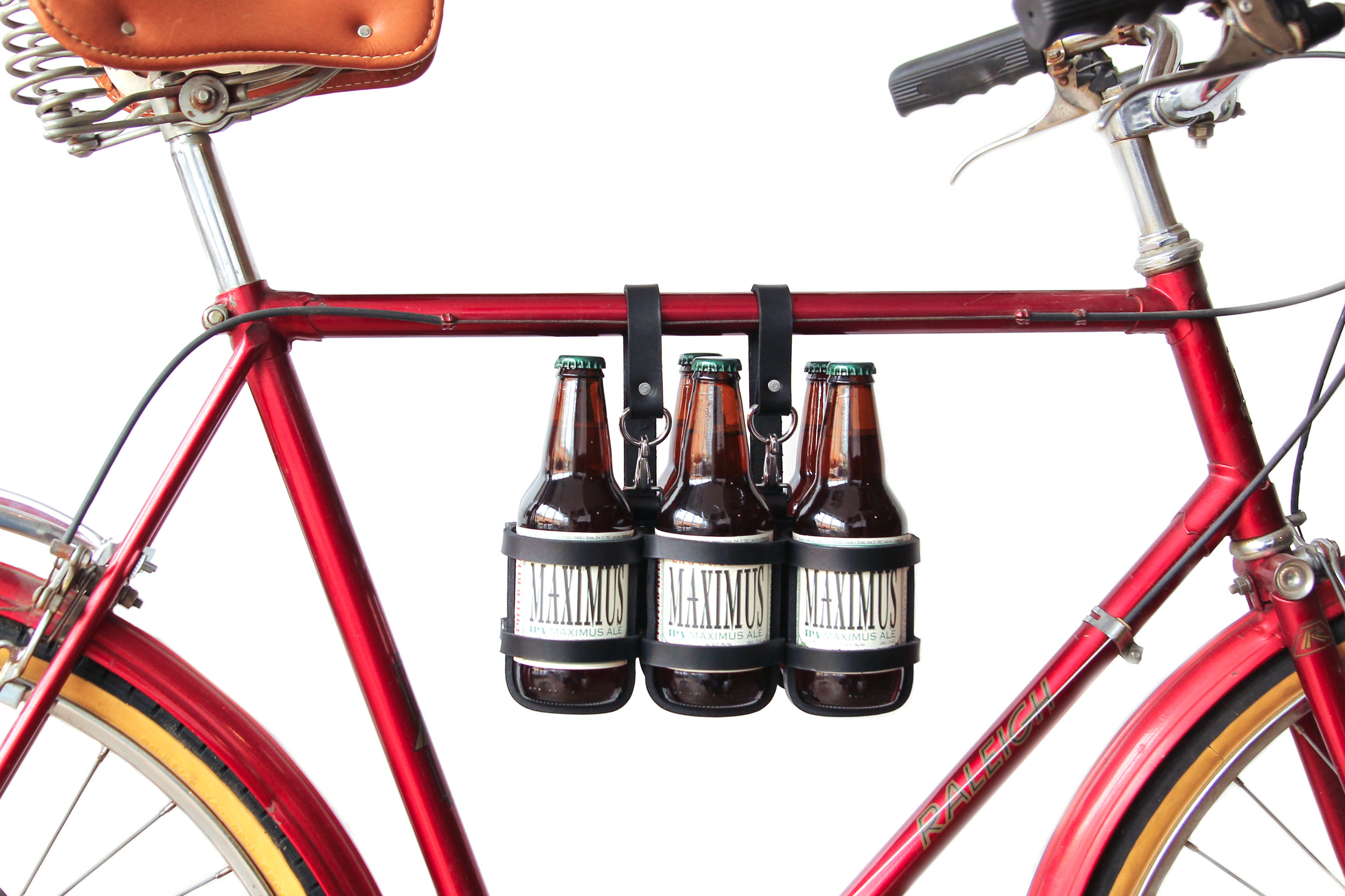 Jay Teske bicycle beer carrier. Photo by Kelli Williams.
